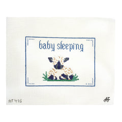 Stitch Style Anne Fisher Baby Sleeping Lamb Sign Needlepoint Canvas