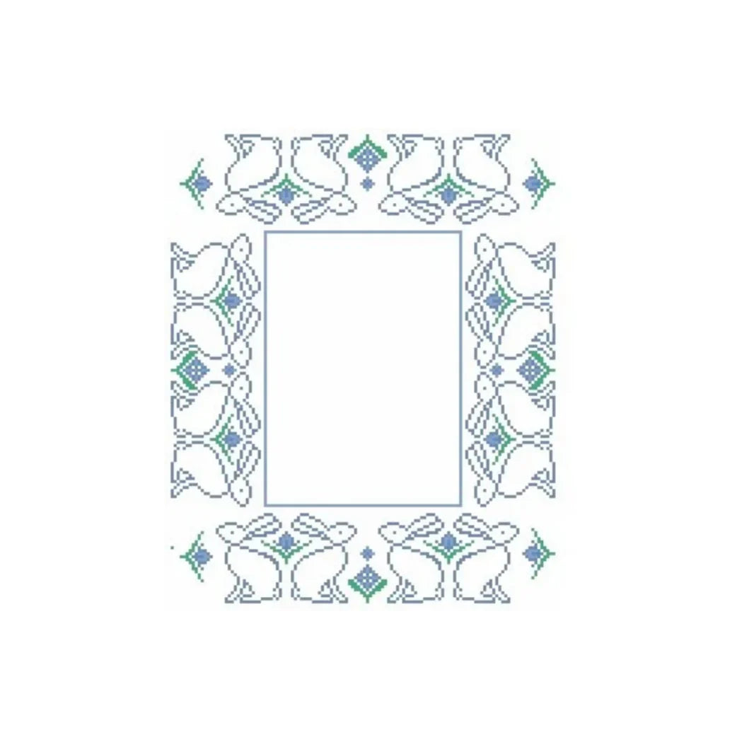 Stitch Style Anne Fisher Blue Bunny Rabbit Frame