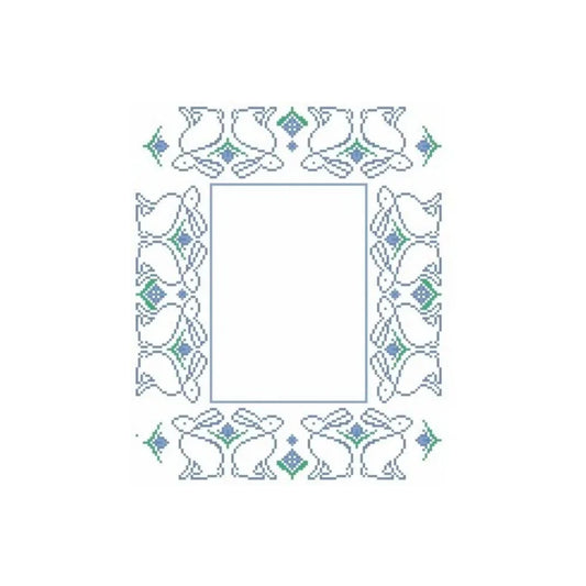 Stitch Style Anne Fisher Blue Bunny Rabbit Frame