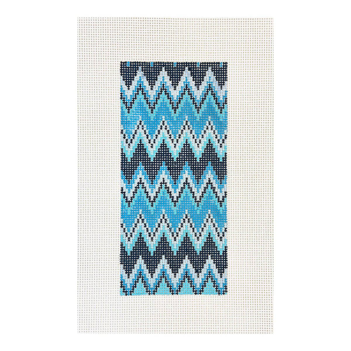 Stitch Style Anne Fisher Blue Zig Zag Needlepoint Canvas