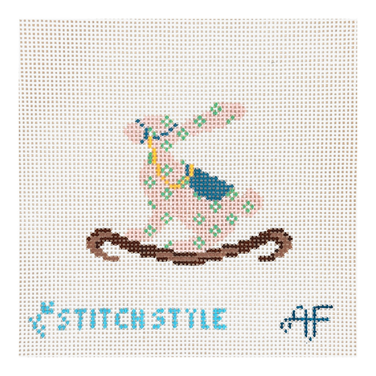 Stitch Style Anne Fisher Bunny Rocker Needlepoint Canvas