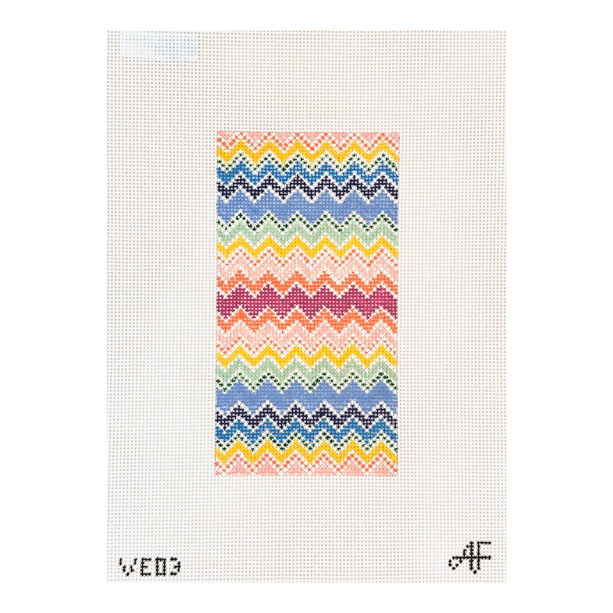 Stitch Style Anne Fisher Multi Color Zig Zag Needlepoint Canvas