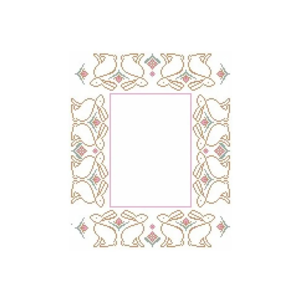 Stitch Style Anne Fisher Pink Bunny Rabbit Frame