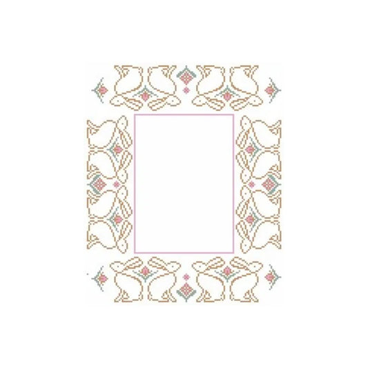 Stitch Style Anne Fisher Pink Bunny Rabbit Frame