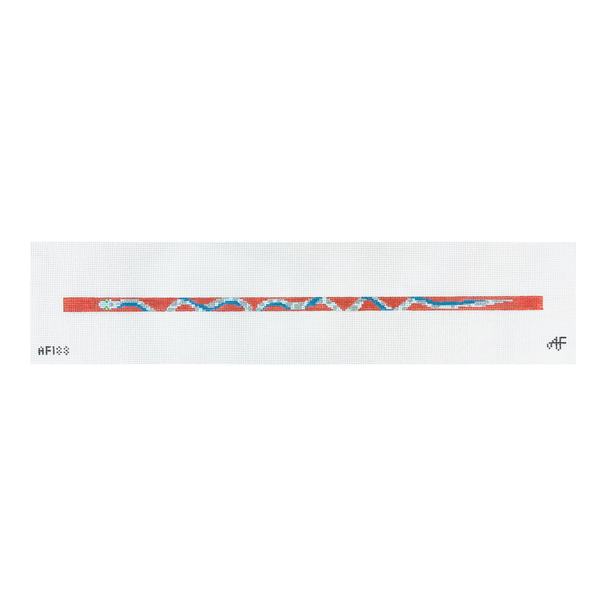 Stitch Style Anne Fisher Snake Wrap Bracelet Needlepoint Canvas - Red and Blue