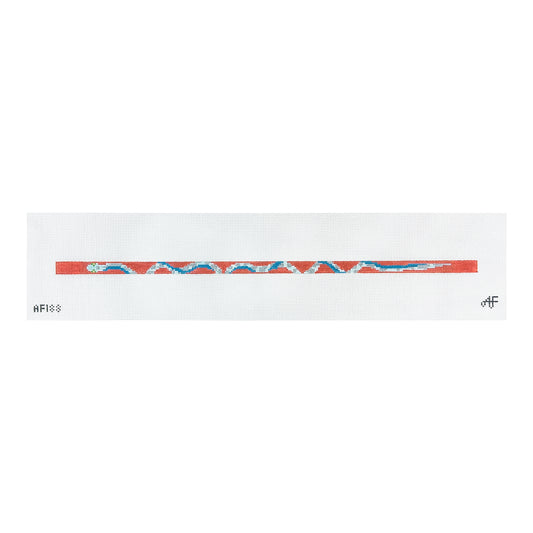 Stitch Style Anne Fisher Snake Wrap Bracelet Needlepoint Canvas - Red and Blue