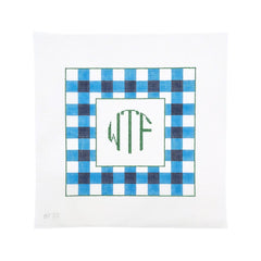 Stitch Style Anne Fisher WTF Blue Monogram Needlepoint Canvas