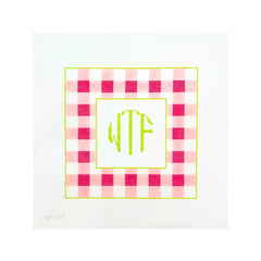 Stitch Style Anne Fisher WTF Pink Monogram Needlepoint Canvas