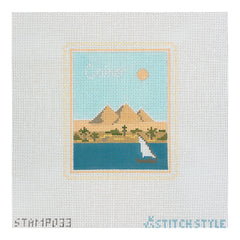 Stitch Style Jinny McAuliffe Cairo Travel Stamp Needlepoint Canvas