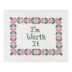 Stitch Style Eleven Gables I'm Worth It Needlepoint Canvas
