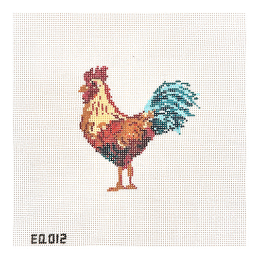 Stitch Style Emily Quigley Ink Rooster Needlepoint Canvas