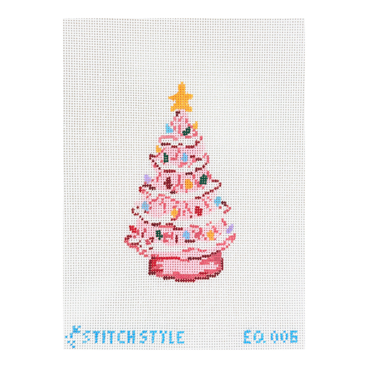 Stitch Style Emily Quigley Pink Tree Needlepoint Canvas