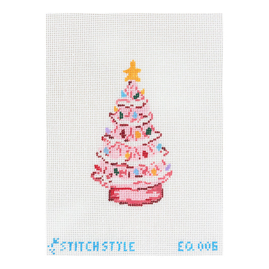 Stitch Style Emily Quigley Pink Tree Needlepoint Canvas