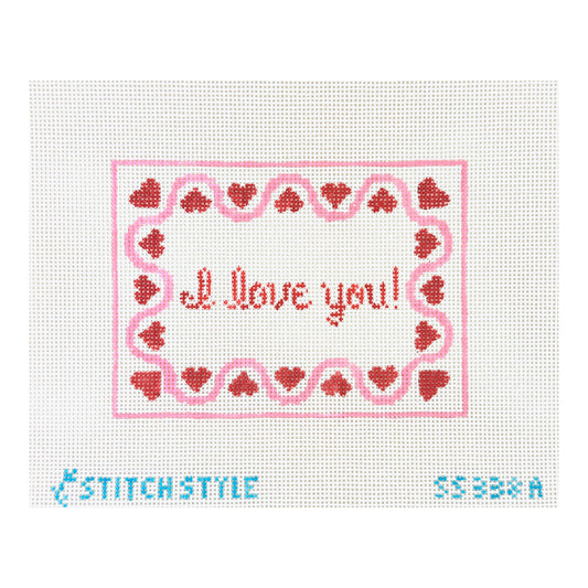 Stitch Style I Love You Needlepoint Canvas