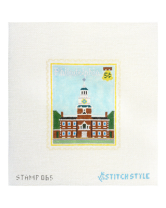 Stitch Style Jenny McAuliffe Philadelphia Travel Stamp Needlepoint Canvas