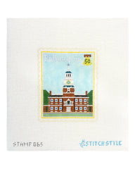 Stitch Style Jenny McAuliffe Philadelphia Travel Stamp Needlepoint Canvas