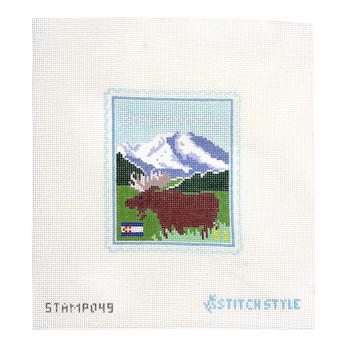 Stitch Style Jinny McAuliffe Breckenridge Travel Stamp Needlepoint Canvas