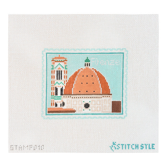Stitch Style Jinny McAuliffe Florence Duomo Travel Stamp Needlepoint Canvas