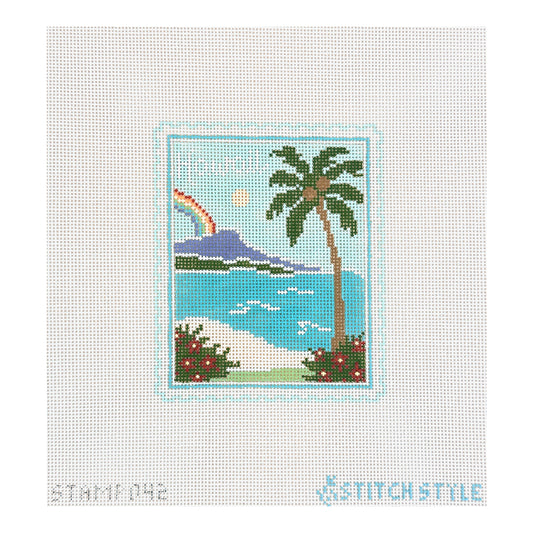 Stitch Style Jinny McAuliffe Hawaii Travel Stamp Needlepoint Canvas