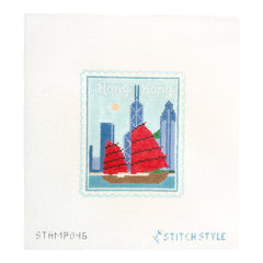 Stitch Style Jinny McAuliffe Hong Kong Travel Stamp Needlepoint Canvas