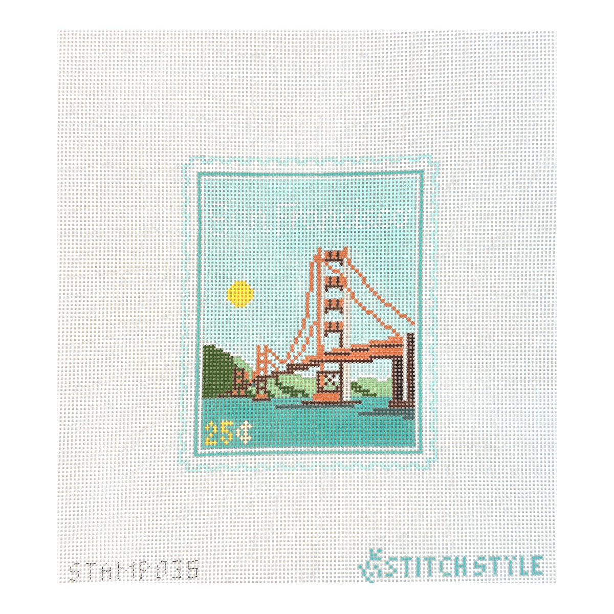 Stitch Style Jinny McAuliffe San Francisco Travel Stamp Needlepoint Canvas