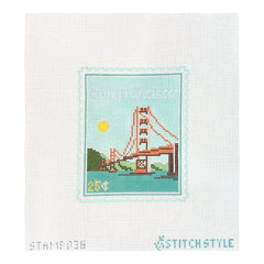 Stitch Style Jinny McAuliffe San Francisco Travel Stamp Needlepoint Canvas