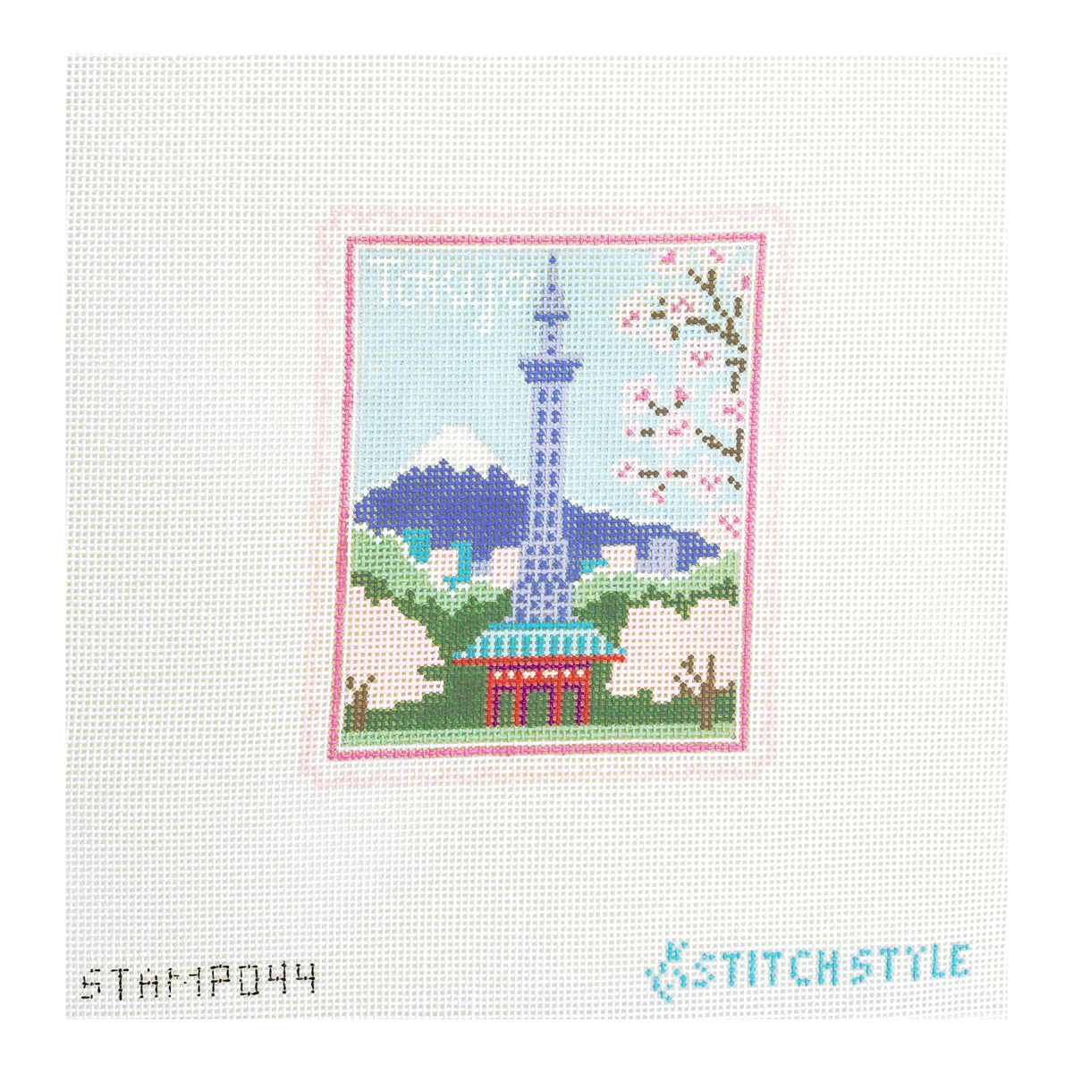 Stitch Style Jinny McAuliffe Tokyo Travel Stamp Needlepoint Canvas