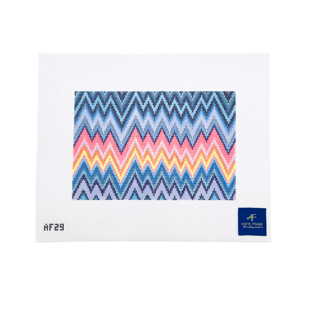 Stitch Style Multi Color ZigZag Clutch Needlepoint Canvas