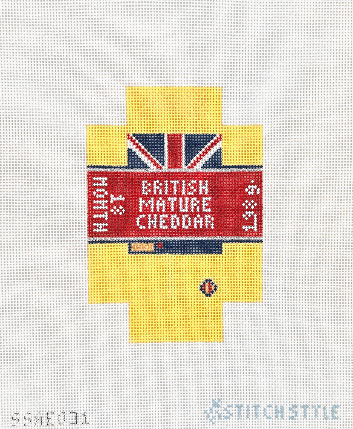Stitch Style Alli Eagan Designs 3D Wedge of English Cheddar Cheese Needlepoint Canvas