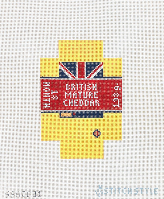 Stitch Style Alli Eagan Designs 3D Wedge of English Cheddar Cheese Needlepoint Canvas