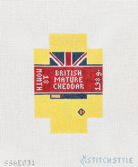 Stitch Style Alli Eagan Designs 3D Wedge of English Cheddar Cheese Needlepoint Canvas