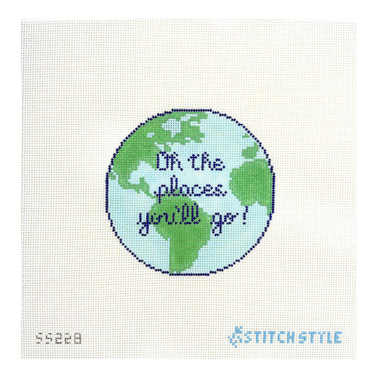 Stitch Style Oh the Places You'll Go Needlepoint Canvas