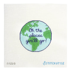 Stitch Style Oh the Places You'll Go Needlepoint Canvas