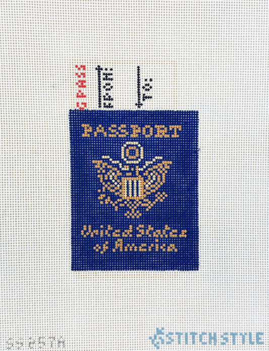 Stitch Style Passport Needlepoint Canvas - Blue