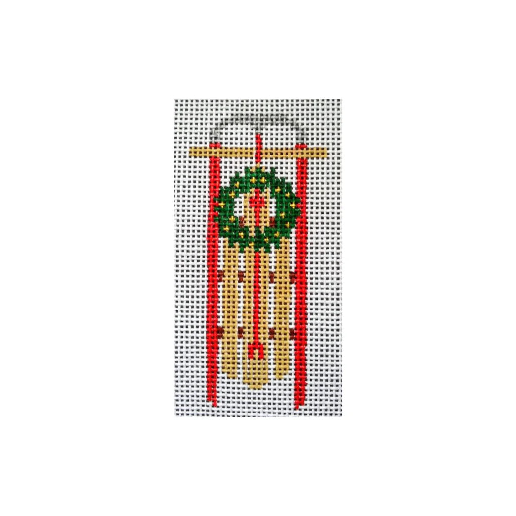 Stitch Style Sled with with Wreath Needlepoint Canvas