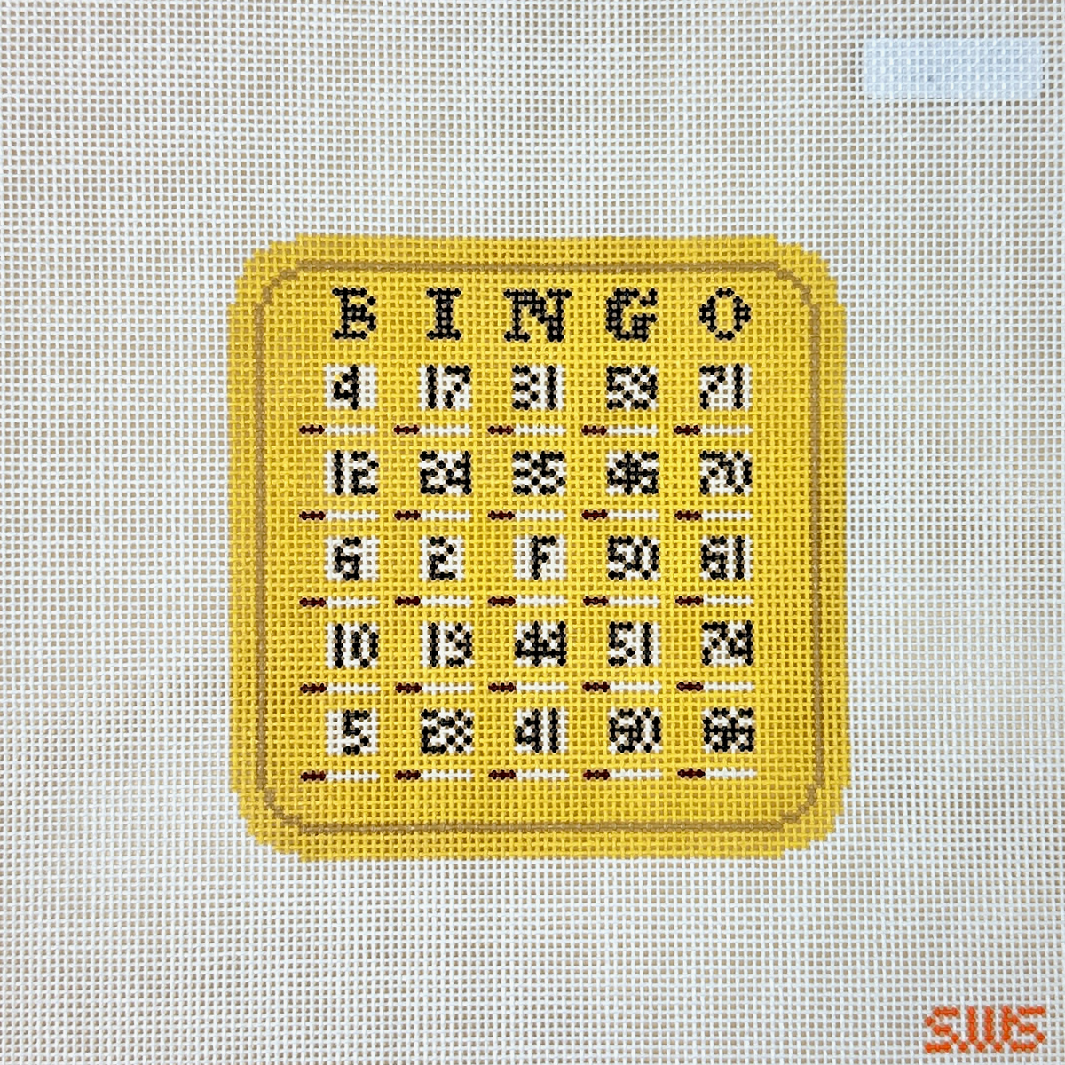 Stitching with Stacey Bingo Card Needlepoint Canvas