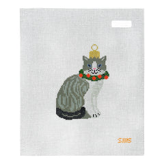 Stitching with Stacey Cat Ornament Needlepoint Canvas