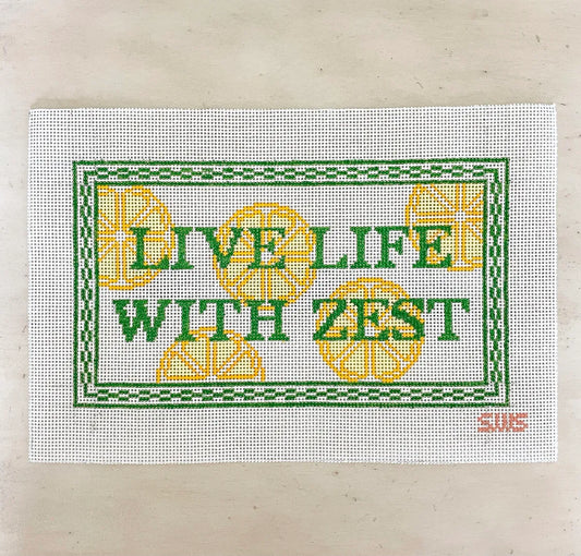 Stitching with Stacey Live Life with Zest Needlepoint Canvas