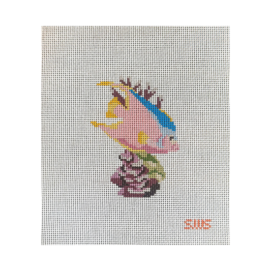 Stitching with Stacey Pink Coral Fish Needlepoint Canvas