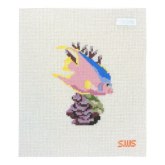 Stitching with Stacey Pink Coral Fish Needlepoint Canvas