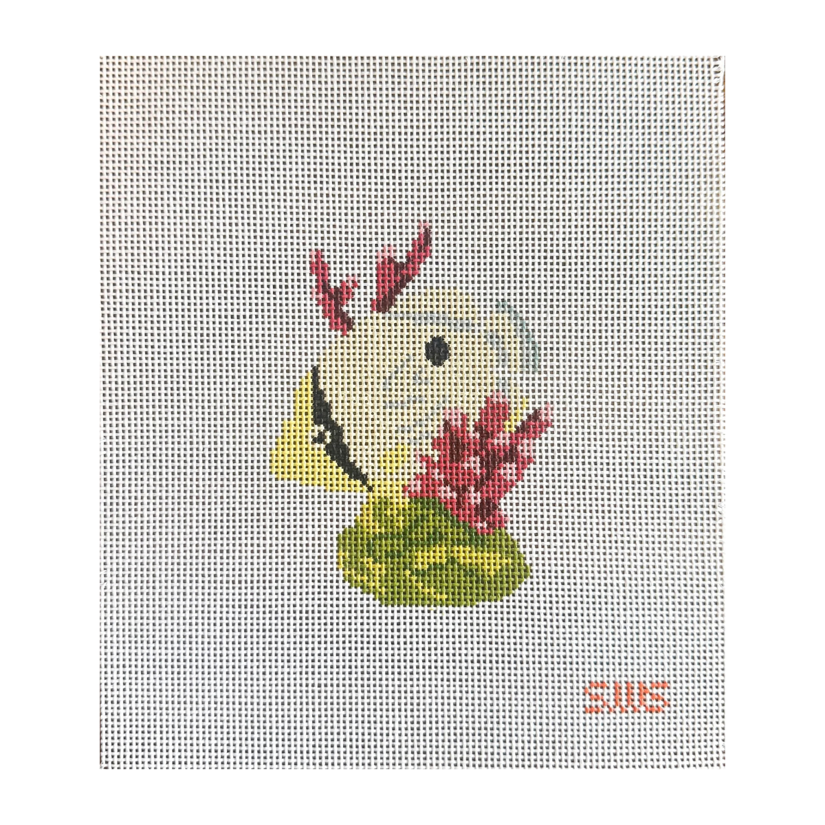 Stitching with Stacey Yellow Coral Fish Needlepoint Canvas