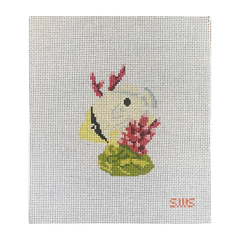 Stitching with Stacey Yellow Coral Fish Needlepoint Canvas