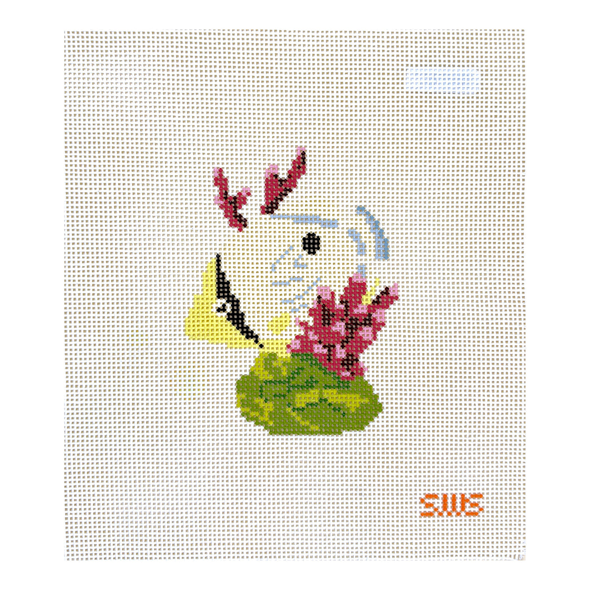 Stitching with Stacey Yellow Coral Fish Needlepoint Canvas