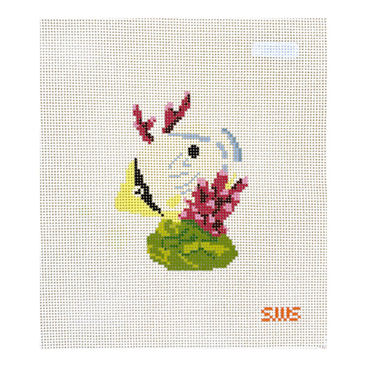 Stitching with Stacey Yellow Coral Fish Needlepoint Canvas