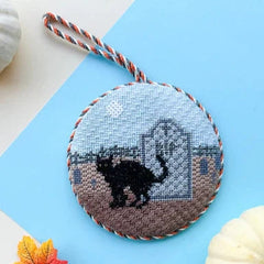 Stitch Style Cat in Graveyard Needlepoint Canvas