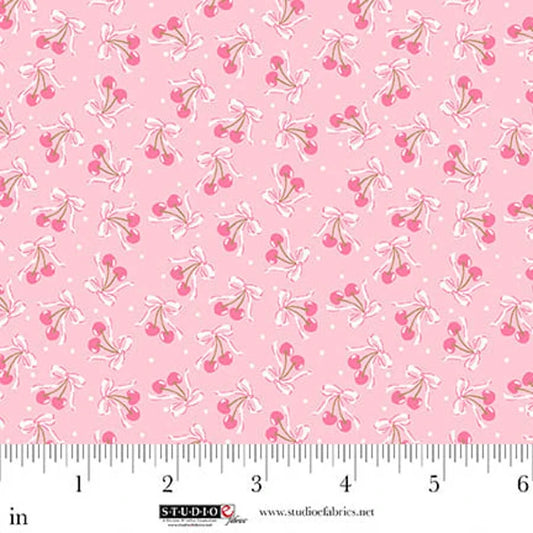 Studio E Fabrics Maureen Fiorellini Beautiful Bowquets Mini Cherries in Light Pink