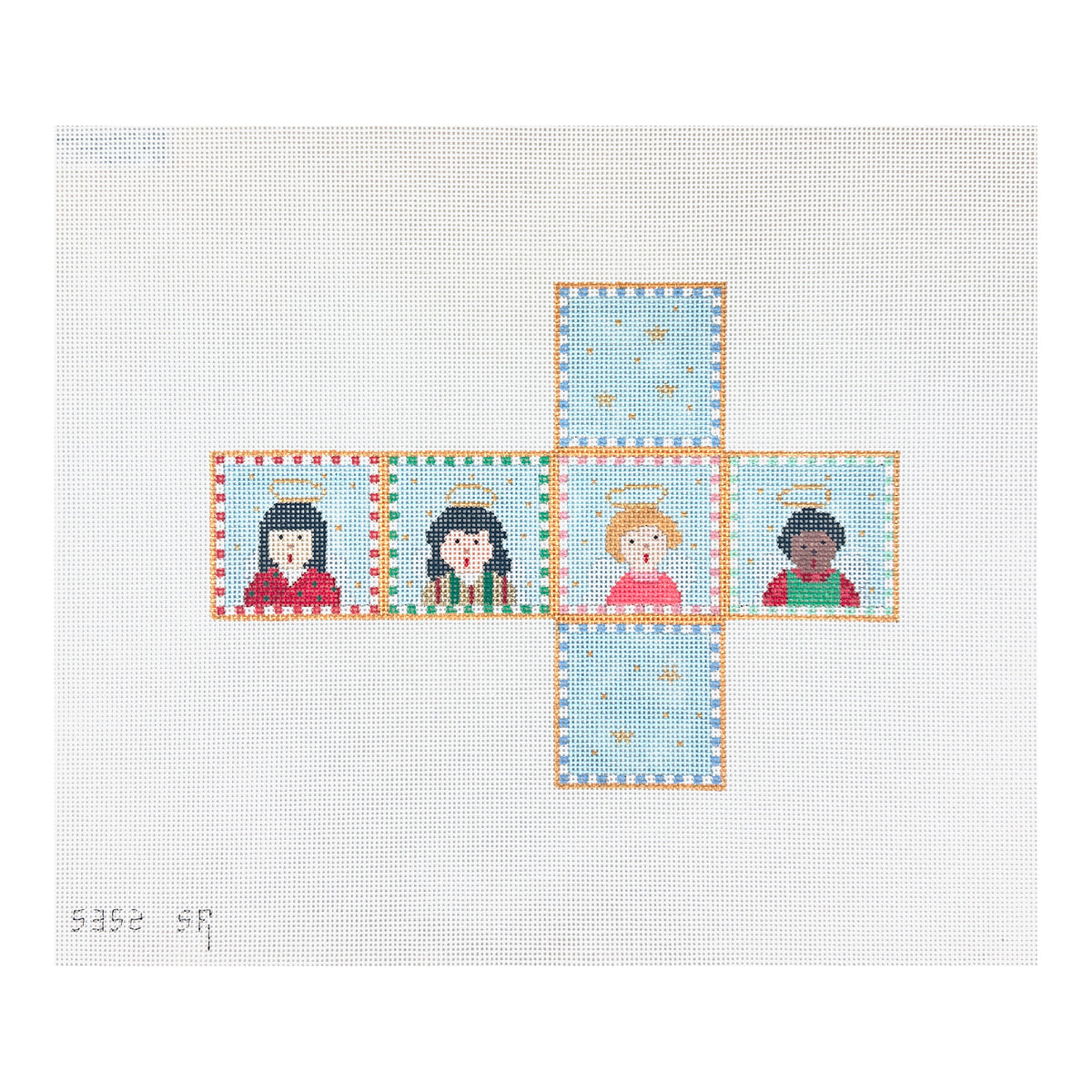 Susan Roberts Needlepoint Angels Singing Cube Ornament Needlepoint Canvas