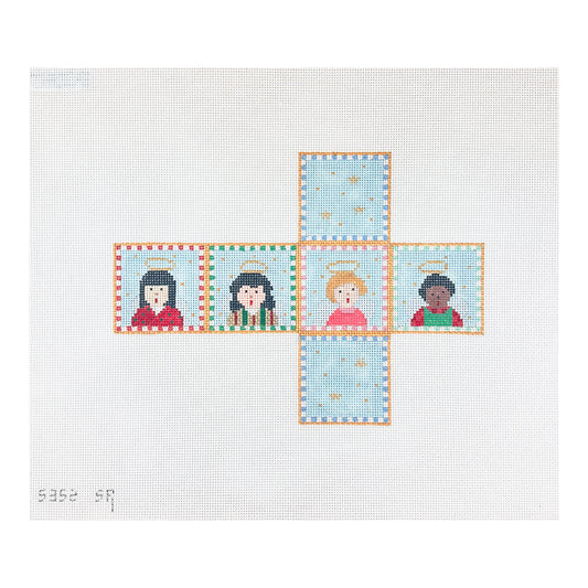 Susan Roberts Needlepoint Angels Singing Cube Ornament Needlepoint Canvas