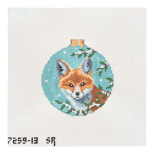 Susan Roberts Needlepoint Baby Fox in Holly Needlepoint Canvas - 13M