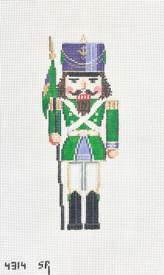 Susan Roberts Needlepoint Banner Guard Nutcracker Needlepoint Canvas
